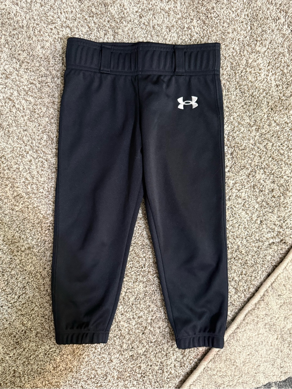 Under Armour Kids Black Jogger Pants with White Logo